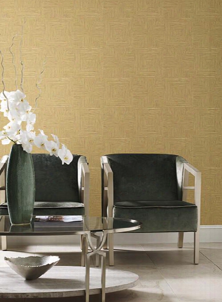 Fabric Squares Wallpaper In Gold Design By York Wallcoverings