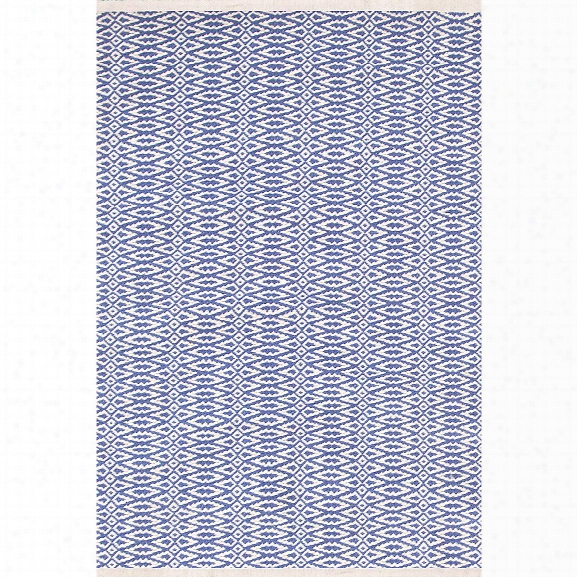 Fair Isle French Blue & Ivory Cotton Woven Rug Design By Dash & Albert