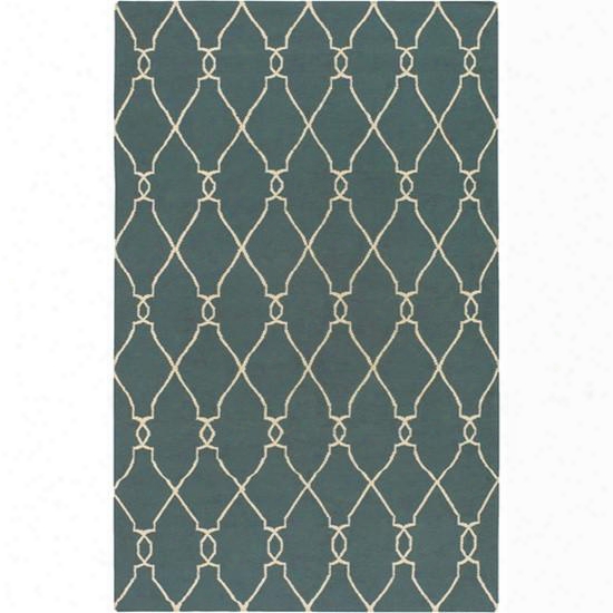 Fallon Wool Area Rug In Peacock Green And Papyrus Design By Jill Rosenwald