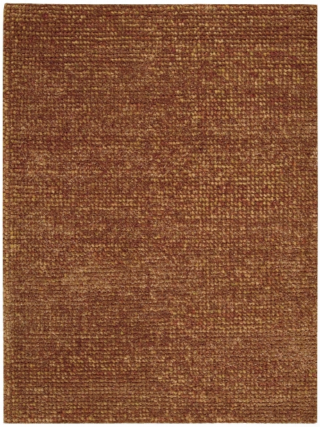 Fantasia Collection Wool Blend Area Rug In Rust Design By Nourison