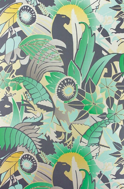 Fantasque Wallpaper In Mint, Yellow, And Silver By Osborne & Little