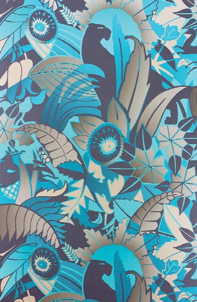 Fantasque Wallpaper In Turquoise, Teal, And Bronze By Osborne & Little