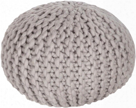 Fargo Wool Pouf In Taupe Color