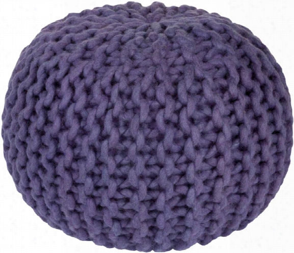 Fargo Wool Pouf In Violet Color