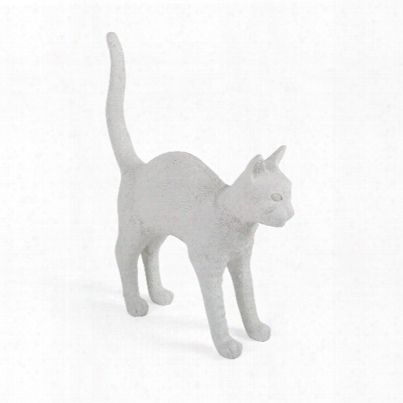 Felix Portable Cat Lamp In White By Seletti