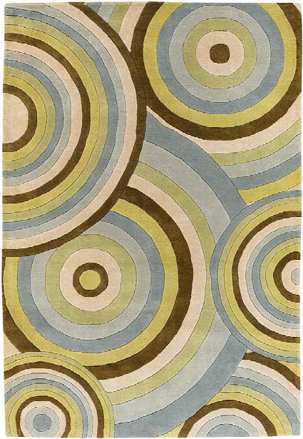 Fenja Collection Hand-tufted Area Rug In Blue, Green, & Cream Design By Chandra Rugs