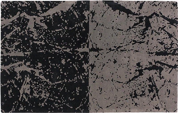 Fenja Hand-tufted New Zealand Wool Abstract Area Rug In Grey & Black Design By Chandra Rugs