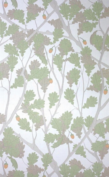 Feuille De Chene Wallpaper In Ivor Y And Pistachio From The Cabochon Collection By Osborne & Little