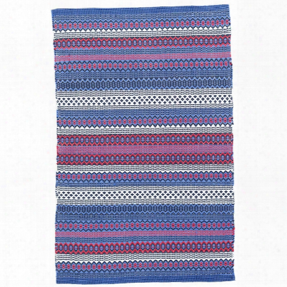 Fiesta Stripe Blue/red Indoor/outdoor Rug Design By Dash & Albert