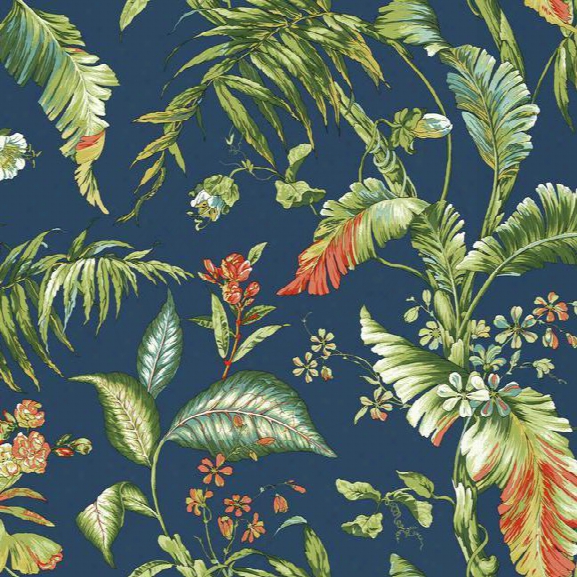 Fiji Garden Wallpaper In Green And Blue Design By York Wallcoverings