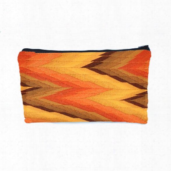 Flame Zipper Pouch In Rust Design By Baxter Designs