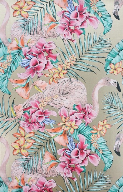 Flamingo Club Wallpaper In Antique Gold By Matthew Williamson For Osborne & Little