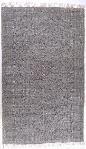 Flatweave Faded Print Rug In Faded Black