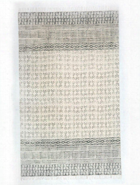 Flatweave Faded Stripe Rug In Faded Black