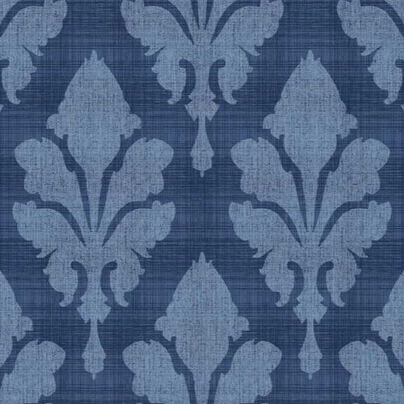 Fleurish Wallpaper In Blue Design By Stacy Garcia For York Wallcoverings