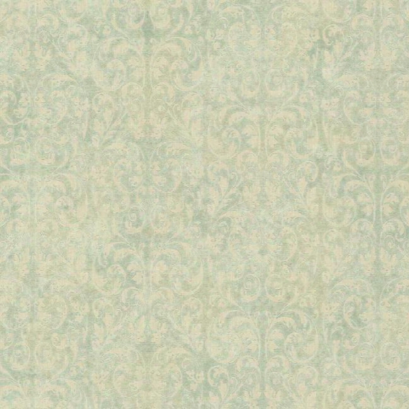 Allover Scroll Wallpaper In Blue Design By York Wallcoverings