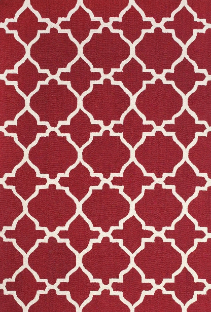 Amalfi Collection Hand Hooked Wool Area Rug In Red And White By Bd Fine