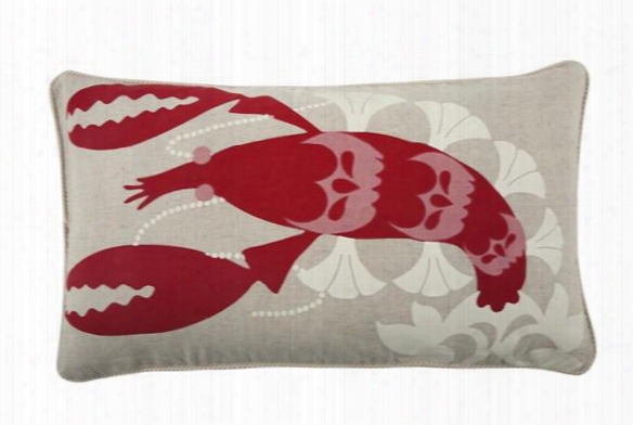 Amalfi Lobster 12" X 20" Pillow In Tomato Design By Thomas Paul