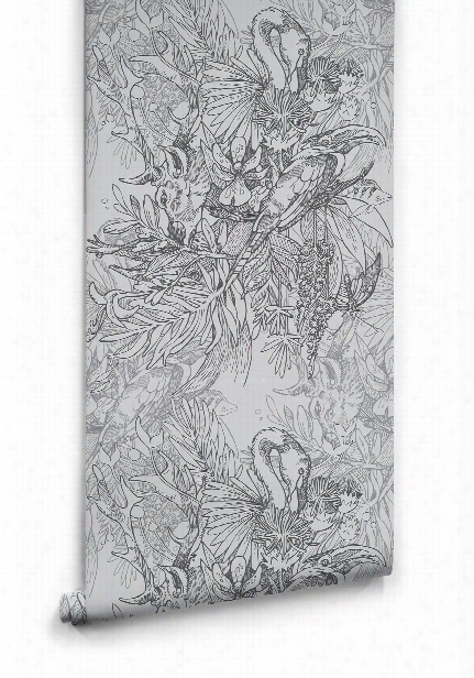 Amazonia Boutique Wallpaper In Grey By Milton & King