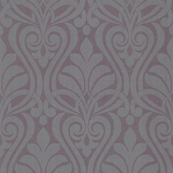 Amiya Purple New Damask Wallpaper From The Luna Collection By Brewster Home Fashions