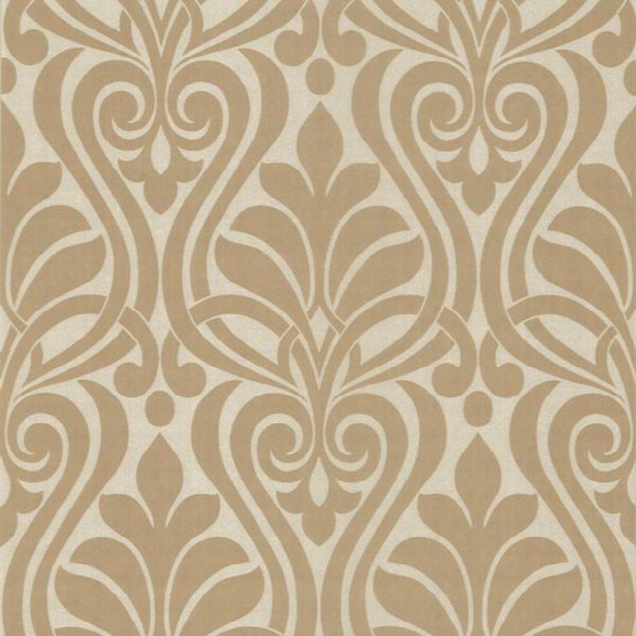 Amiya Taupe New Damask Wallpaper From The Luna Collection By Brewster Home Fashions