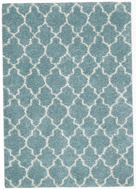 Amore Collection Shag Area Rug In Aqua Design By Nourison