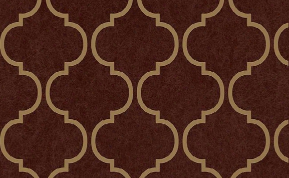 Amwell Architectural Ogee Wallpaper In Metallic And Browns Design By Carl Robinson