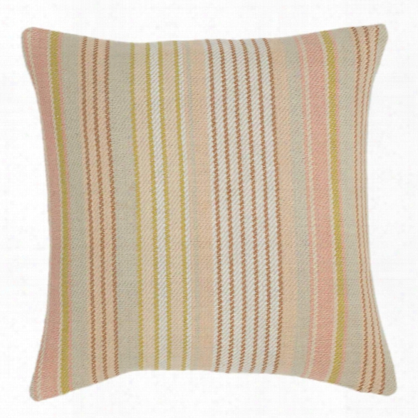 Ana Aqua Ticking Woven Cotton Decorative Pillow By Dash Albert