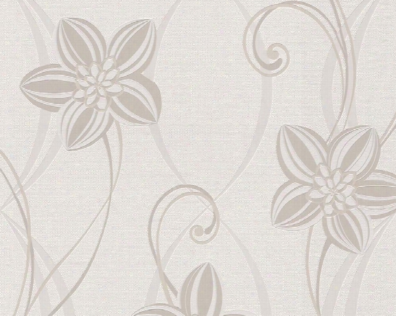 Floral Graphic Wallpaper In Beige And Cream Design By Bd Wall