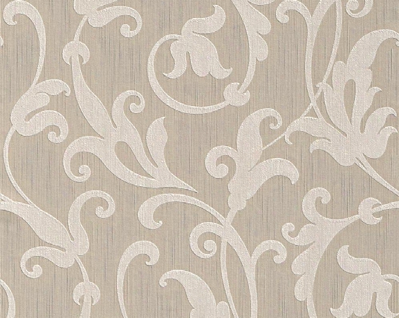 Floral Scrollwork Wallpaper In Beige Design By Bd Wall