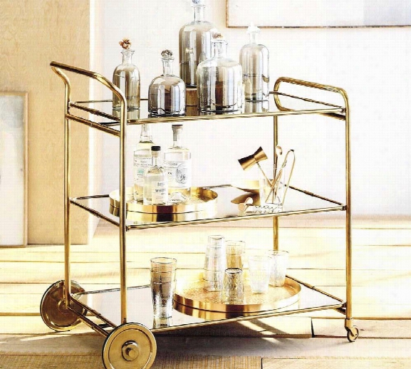 Florin Brass Bar Cart Design By Roost