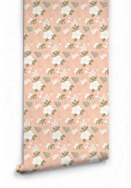 Flower Garden Wallpaper In Peachy From The Love Mae Collection By Milton & King