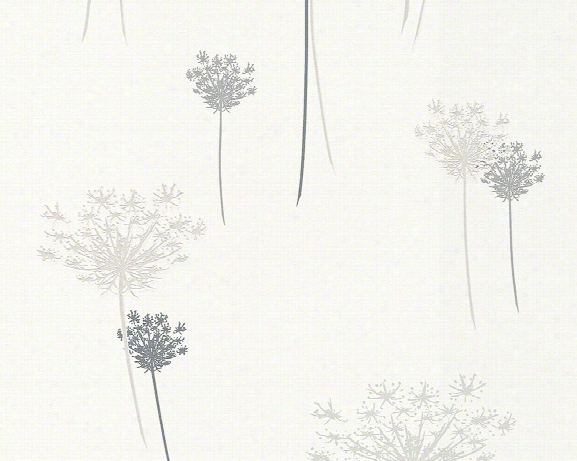 Flower Wallpaper In Ivory And Grey Design By Bd Wall