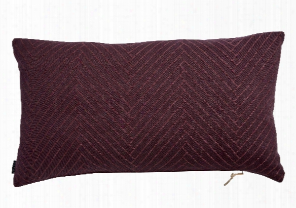 Fluffy Herringbone Pillow In Aubergine Design By Oyoy