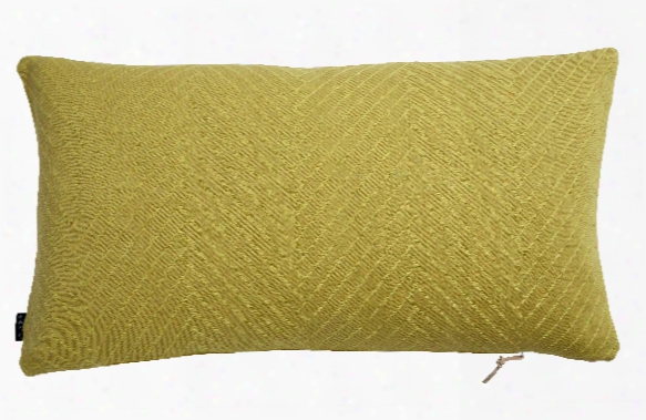 Fluffy Herringbone Pillow In Bamboo Yellow Design By Oyoy