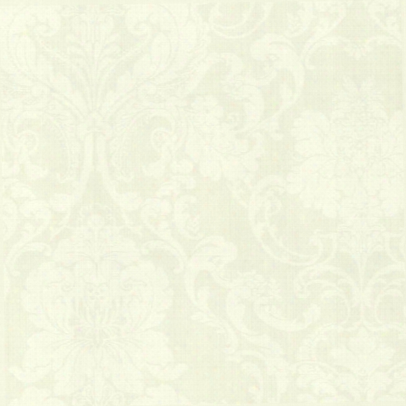 Formal Lacey Damask Wallpaper In Beige And White Design By York Wallcoverings