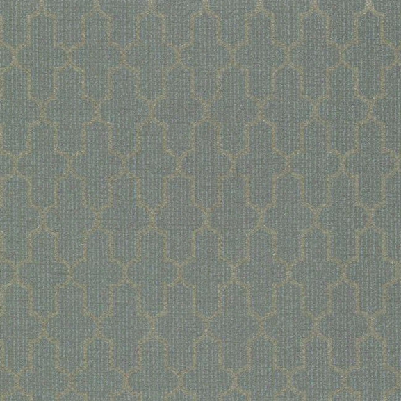 Frame Geometric Wallpaper In Bluish Grey And Metallic Design By York Wallcoverings