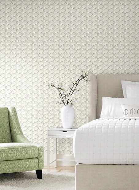 Frances Wallpaper In Silver From The Ashford Whites Collection By York Wallcoverings