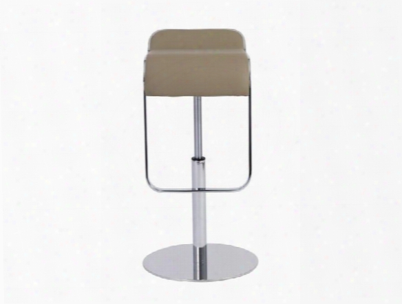 Freddy Adjustable Bar/counter Stool In Taupe & Chrome Design By Euro Style