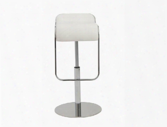 Freddy Adjustable Bar/counter Stool In White Design By Euro Style