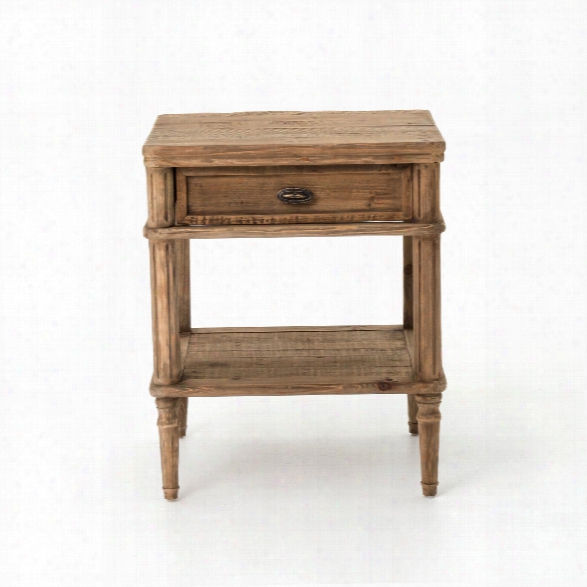 French Farmhouse Side Table In Bleached Pine