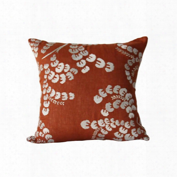 French Springs Pillow In Pumpkin & Ivory Design By Bliss Studio