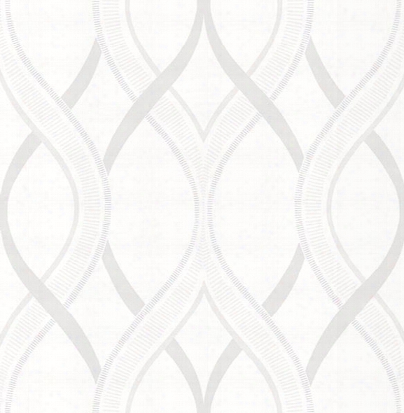 Frequency Cream Ogee Wallpaper From The Symetrie Collection By Brewster Home Fashions