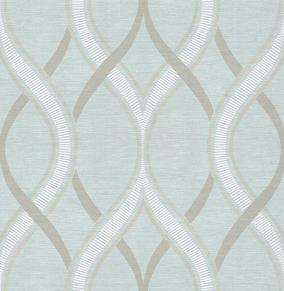 Frequency Turquoise Ogee Wallpaper From The Symetrie Collection By Brewster Home Fashions