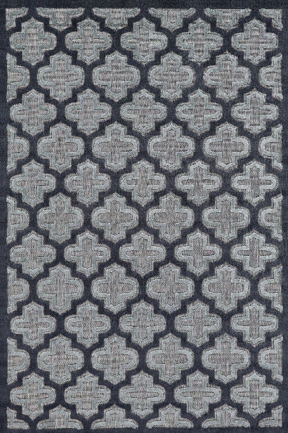 Functional Collection Power Loomed Ppolypropylene Area Rug In Black & Charcoal Design By Bd Fine