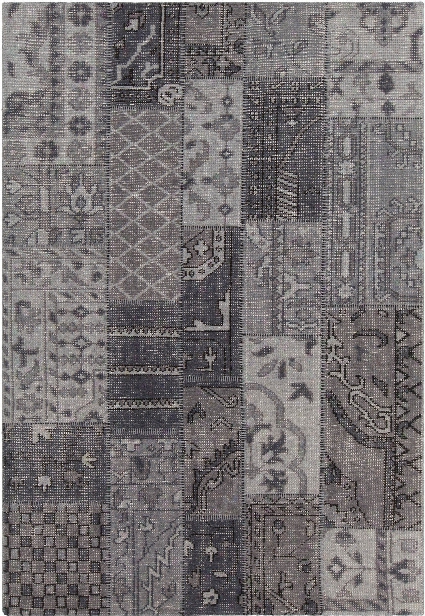 Fusion Collection Hand-knotted Area Rug In Grey, Charcoal, & Black Design By Chandra Rugs