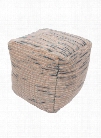 Alma Pouf in Sand Shell & Mallard Blue design by Jaipur