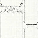 French Panel Wallpaper in White and Black from the Magnolia Home Collection by Joanna Gaines