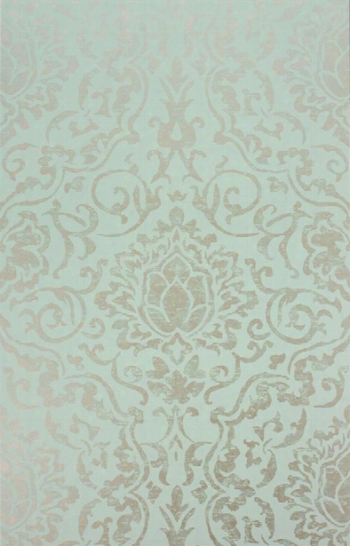 Belem Wallpaper In Aqua And Ivory By Nina Campbell For Osborne & Little