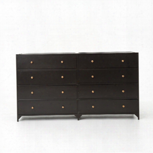 Belmont 8 Drawer Metal Dresser In Dark Metal